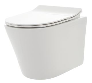 Подвесной унитаз AQUAme AQM2001 с крышкой-сиденьем белый глянцевый